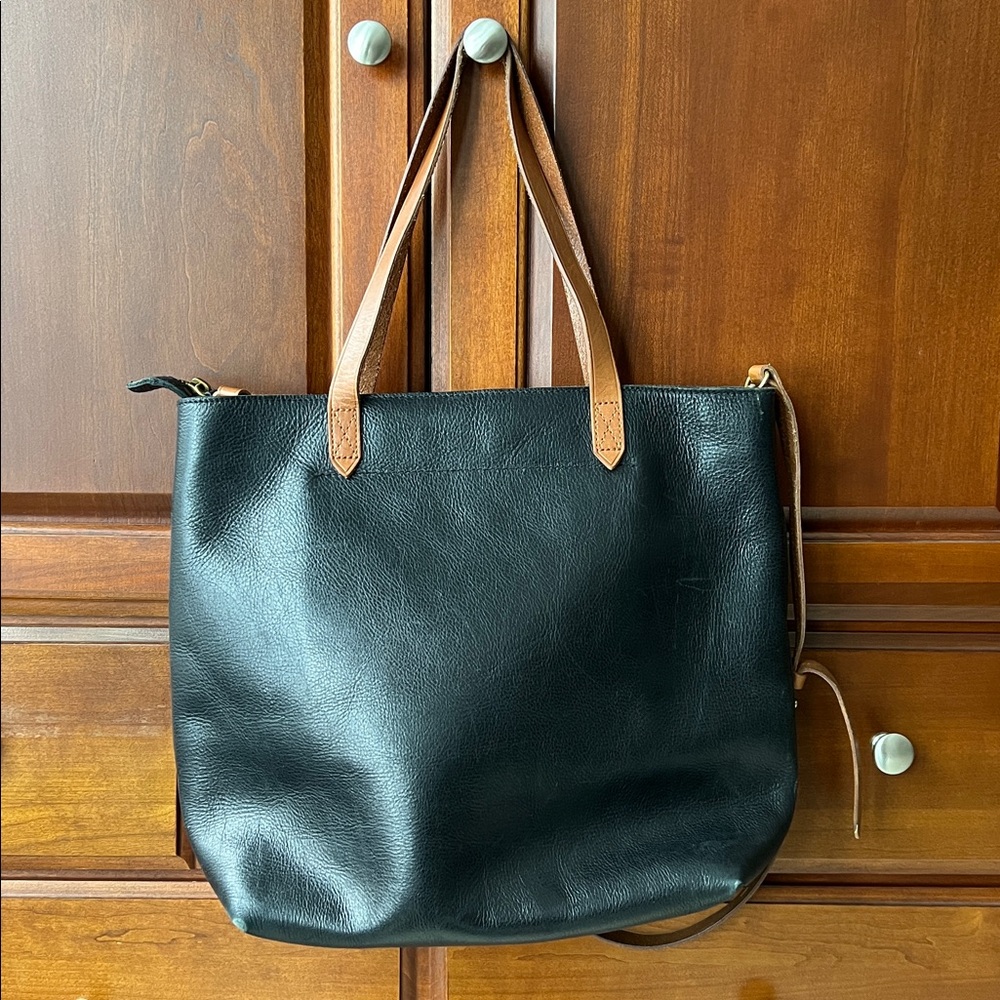 Madewell black and tan zip-top transport tote - Picture 2 of 11